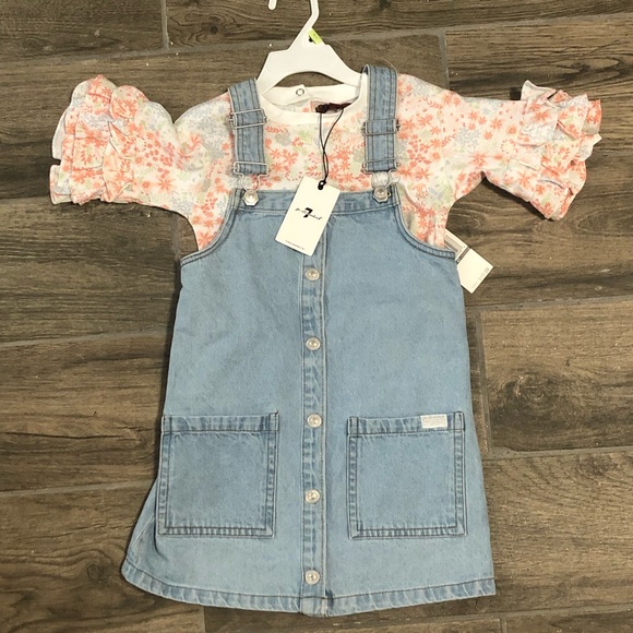 7 For All Mankind Other - 7FAMK denim jumper dress with floral print top